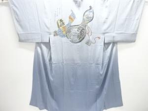 アンティーク　瓢箪に将棋駒模様男物長襦袢